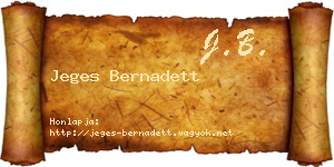 Jeges Bernadett névjegykártya