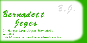 bernadett jeges business card